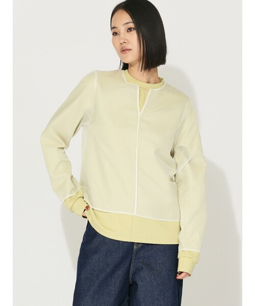 MIDIUMISOLID(ミディウミソリッド)の「MIDIUMISOLID for Ladies シアースキッパープルオーバー(Tシャツ/カットソー・レディース・アイボリー/イエロー/ブラック・FREE)」の1枚目の写真