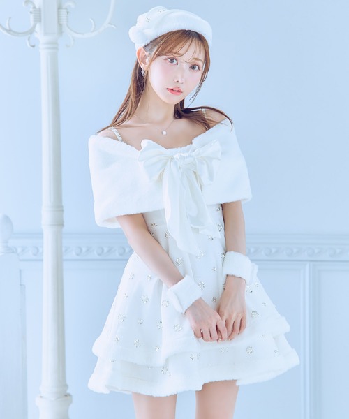 ケープ付きフレアサンタコスプレ【サンタコス 5点セット