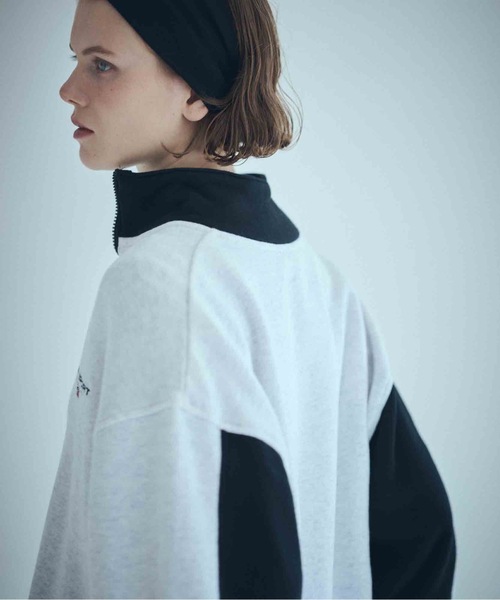 SEA（シー）の「SEA SPORTS バイカラー ハーフジッププルオーバー（スウェット・レディース・グレー/チャコールグレー/ネイビー・ONE SIZE）」の7枚目の写真