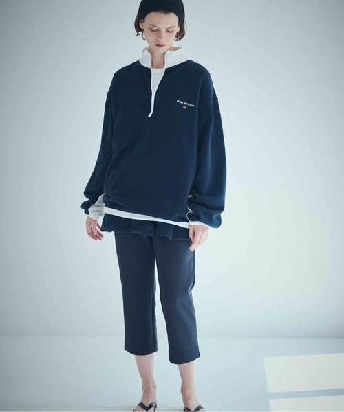 SEA（シー）の「SEA SPORTS バイカラー ハーフジッププルオーバー（スウェット・レディース・グレー/チャコールグレー/ネイビー・ONE SIZE）」の10枚目の写真