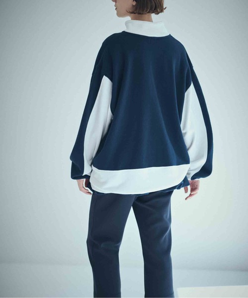 SEA（シー）の「SEA SPORTS バイカラー ハーフジッププルオーバー（スウェット・レディース・グレー/チャコールグレー/ネイビー・ONE SIZE）」の11枚目の写真