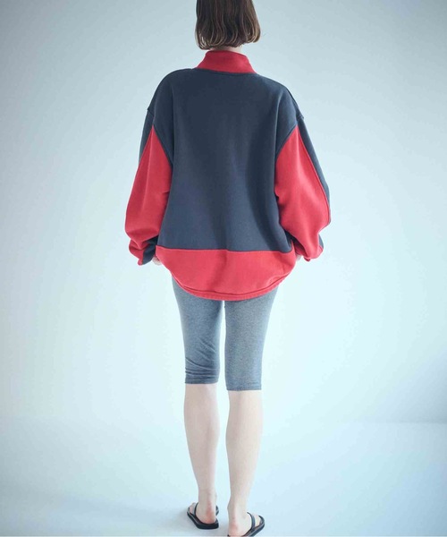 SEA（シー）の「SEA SPORTS バイカラー ハーフジッププルオーバー（スウェット・レディース・グレー/チャコールグレー/ネイビー・ONE SIZE）」の14枚目の写真