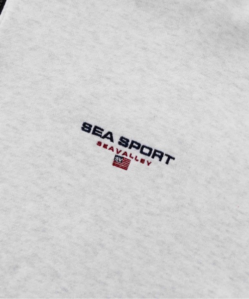 SEA（シー）の「SEA SPORTS バイカラー ハーフジッププルオーバー（スウェット・レディース・グレー/チャコールグレー/ネイビー・ONE SIZE）」の16枚目の写真