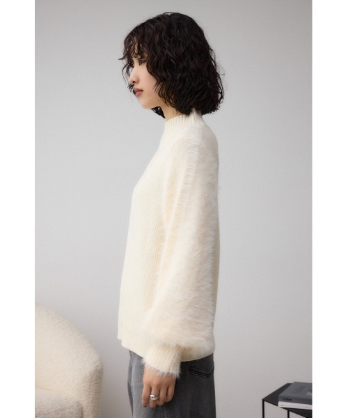 シャギースリーブニットトップス