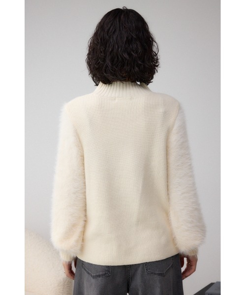 シャギースリーブニットトップス