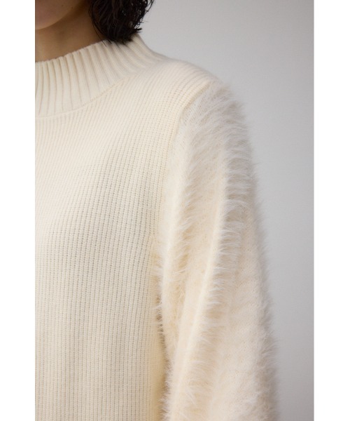 シャギースリーブニットトップス