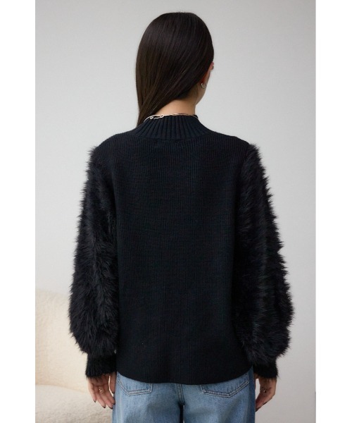 AZUL by moussy（アズールバイマウジー）の「シャギースリーブニットトップス（ニット/セーター・レディース・ブラック/レッド/ライトグレー/オフホワイト・SMALL/MEDIUM）」の20枚目の写真