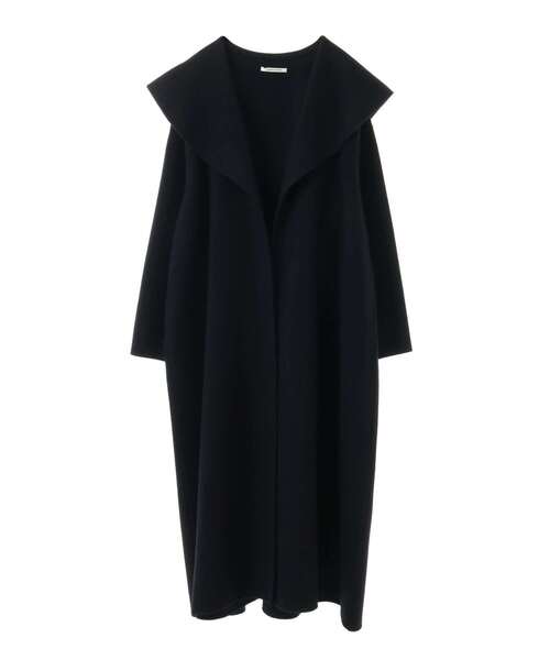 martinique（マルティニーク）の「【CURRENTAGE/カレンテージ】Double face cloth long coat（ステンカラーコート・レディース・チェック/ネイビー・FREE）」の2枚目の写真