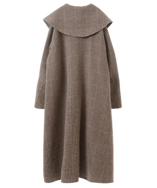 martinique（マルティニーク）の「【CURRENTAGE/カレンテージ】Double face cloth long coat（ステンカラーコート・レディース・チェック/ネイビー・FREE）」の5枚目の写真
