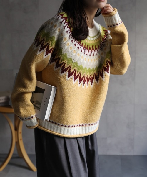 セール】ノルディック柄ニット/ニットプルオーバー（ニット