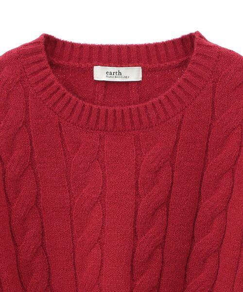 earth music&ecology（アースミュージックアンドエコロジー）の「ケーブルニットプルオーバー（ニット/セーター・レディース・グレー/アイボリー/グレイッシュベージュ/ブラック/レッド・FREE）」の15枚目の写真