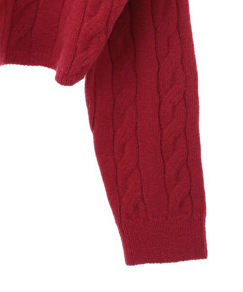 earth music&ecology（アースミュージックアンドエコロジー）の「ケーブルニットプルオーバー（ニット/セーター・レディース・グレー/アイボリー/グレイッシュベージュ/ブラック/レッド・FREE）」の14枚目の写真