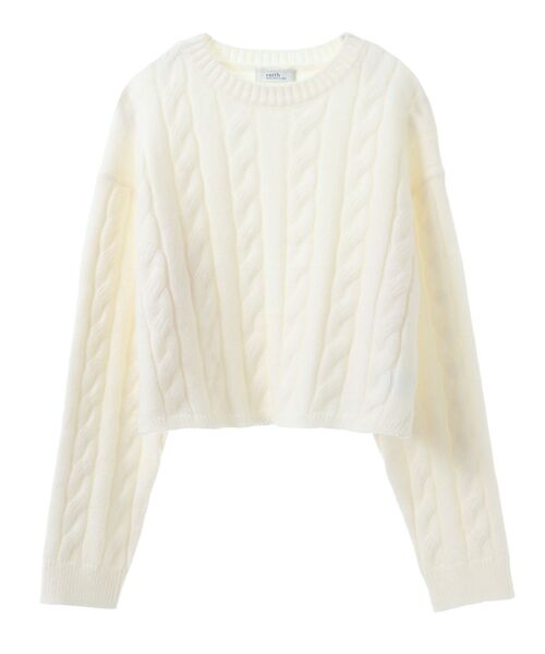 earth music&ecology（アースミュージックアンドエコロジー）の「ケーブルニットプルオーバー（ニット/セーター・レディース・グレー/アイボリー/グレイッシュベージュ/ブラック/レッド・FREE）」の10枚目の写真