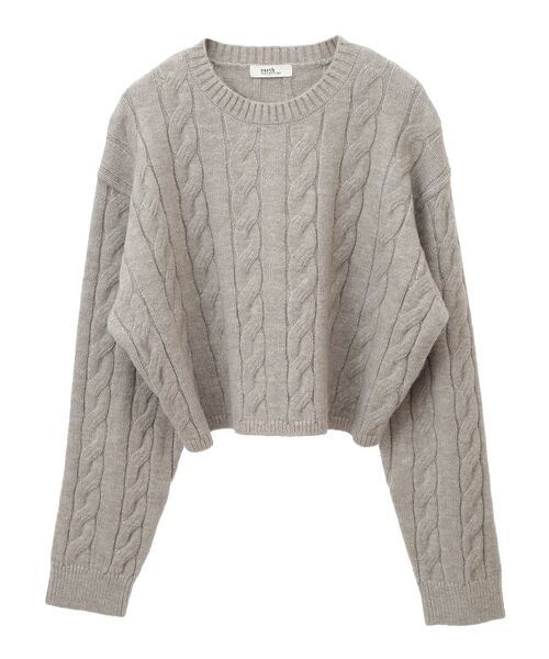 earth music&ecology（アースミュージックアンドエコロジー）の「ケーブルニットプルオーバー（ニット/セーター・レディース・グレー/アイボリー/グレイッシュベージュ/ブラック/レッド・FREE）」の9枚目の写真