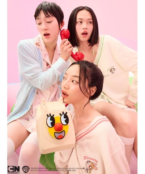 SNIDEL HOME【The Powerpuff Girls】　開襟シャツ セール】【The Powerpuff Girls】プリント開襟シャツ（ルーム
