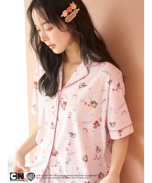 SNIDEL HOME【The Powerpuff Girls】　開襟シャツ SNIDEL HOME｜【The Powerpuff Girls】プリント開襟シャツ