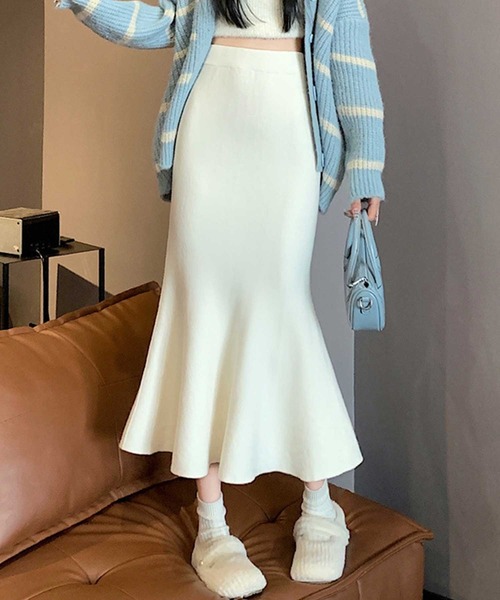 SPIGA(スピーガ)の「マーメイドニットスカート(スカート・レディース・ブラック/アイボリー・FREE)」の5枚目の写真