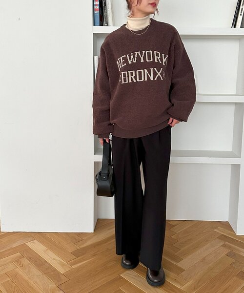 ユニセックス/WEB限定】モールヤーンジャガードアソートロゴニット