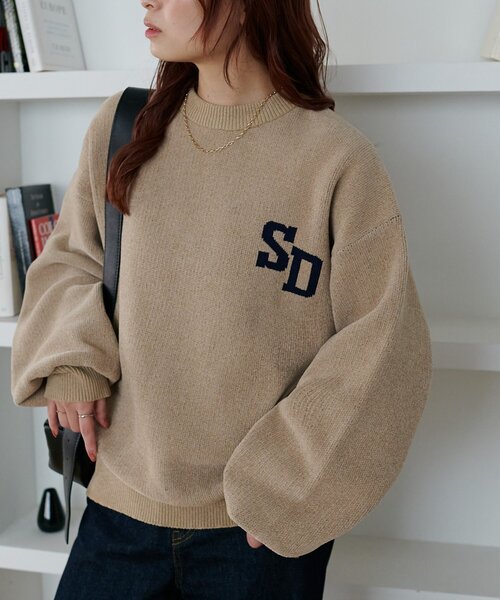 ２３新品✨️レターロゴニット　完売　カットソー　セーター　iCB自由区ダントン ICB ニット セーター 「新色追加・WEB限定カラーあり」 ソフト