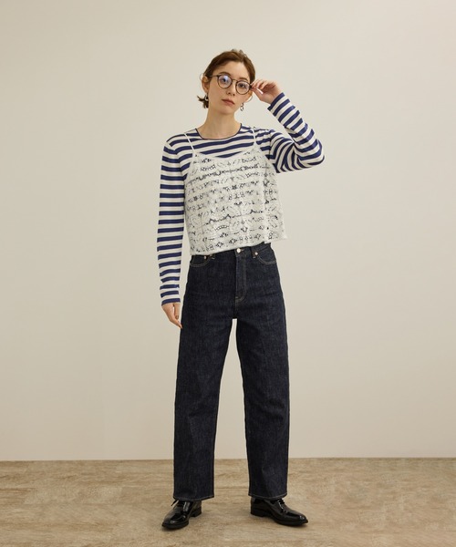 ROPE'（ロペ）の「ストレッチデニムストレートパンツ（デニムパンツ・レディース・ネイビー/ブルー・40/38/36）」の17枚目の写真