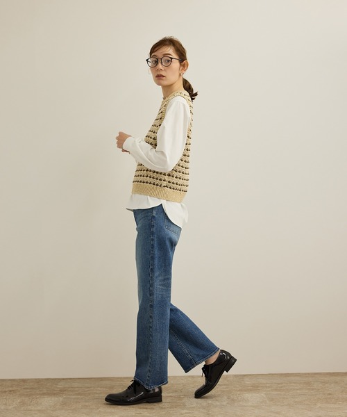 ROPE'（ロペ）の「ストレッチデニムストレートパンツ（デニムパンツ・レディース・ネイビー/ブルー・40/38/36）」の6枚目の写真