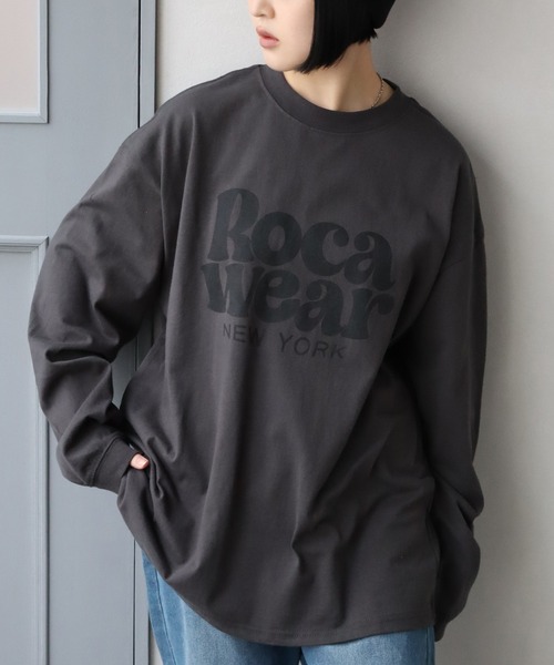 セール】【ROCAWEAR/ロカウェア】ロゴプリント ロングスリーブTシャツ