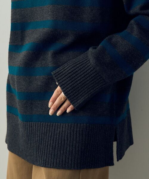【セール】ケーブル×ボーダーニット（ニット/セーター）｜YECCA VECCA（イェッカヴェッカ）