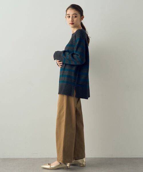 【セール】ケーブル×ボーダーニット（ニット/セーター）｜YECCA VECCA（イェッカヴェッカ）