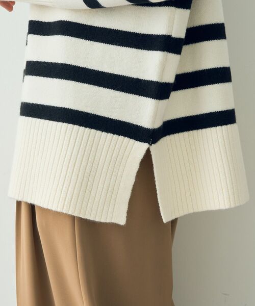 【セール】ケーブル×ボーダーニット（ニット/セーター）｜YECCA VECCA（イェッカヴェッカ）