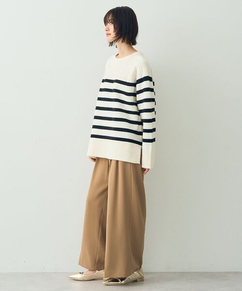 【セール】ケーブル×ボーダーニット（ニット/セーター）｜YECCA VECCA（イェッカヴェッカ）