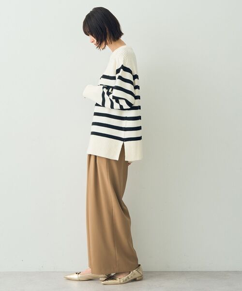 【セール】ケーブル×ボーダーニット（ニット/セーター）｜YECCA VECCA（イェッカヴェッカ）