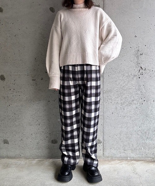 merrylatte（メリーラテ）の「裏起毛あったかチェックパンツ（その他パンツ・レディース・ブラック/オレンジ/ブラウン・FREE）」の20枚目の写真