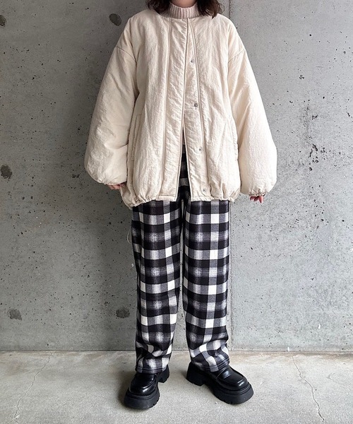 merrylatte（メリーラテ）の「裏起毛あったかチェックパンツ（その他パンツ・レディース・ブラック/オレンジ/ブラウン・FREE）」の21枚目の写真