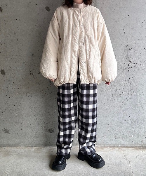 merrylatte（メリーラテ）の「裏起毛あったかチェックパンツ（その他パンツ・レディース・ブラック/オレンジ/ブラウン・FREE）」の22枚目の写真