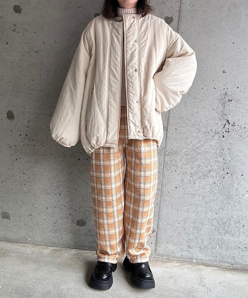 merrylatte（メリーラテ）の「裏起毛あったかチェックパンツ（その他パンツ・レディース・ブラック/オレンジ/ブラウン・FREE）」の7枚目の写真