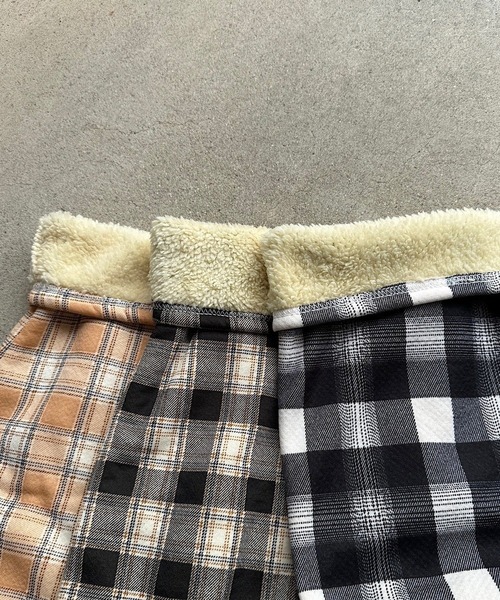 merrylatte（メリーラテ）の「裏起毛あったかチェックパンツ（その他パンツ・レディース・ブラック/オレンジ/ブラウン・FREE）」の4枚目の写真