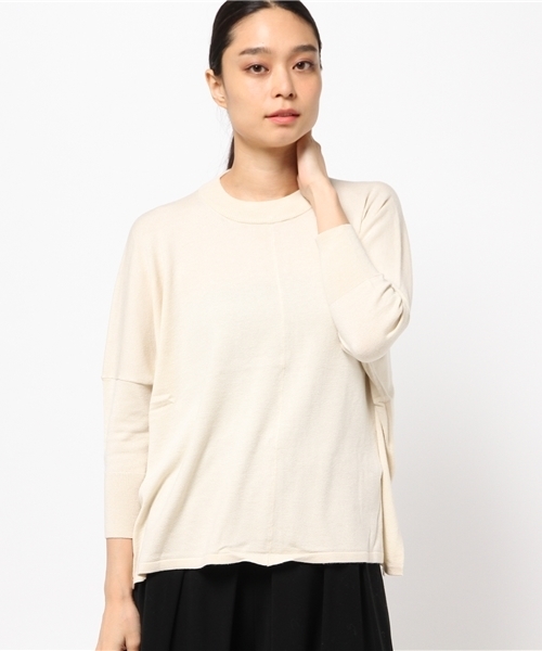 koe（コエ）の「ランダムヘムタートルニットプルオーバー（ニット/セーター・レディース・アイボリー/ネイビー/杢グレー・SMALL/MEDIUM/LARGE）」の2枚目の写真