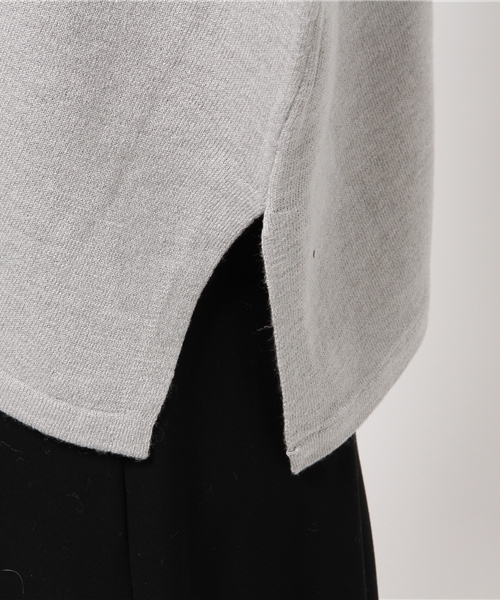 koe（コエ）の「ランダムヘムタートルニットプルオーバー（ニット/セーター・レディース・アイボリー/ネイビー/杢グレー・SMALL/MEDIUM/LARGE）」の10枚目の写真