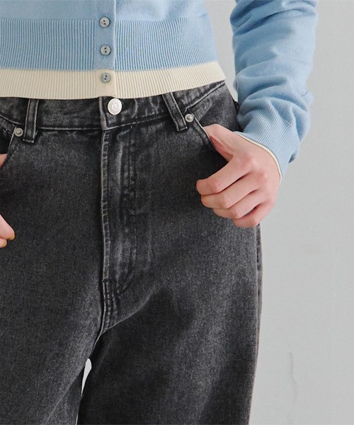 titivate（ティティベイト）の「セミワイドデニムパンツ（デニムパンツ・レディース・インディゴブルー/ブラック/アイボリー/ライトブルー・M）」の10枚目の写真