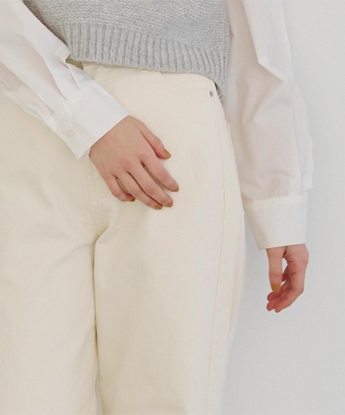 titivate（ティティベイト）の「セミワイドデニムパンツ（デニムパンツ・レディース・インディゴブルー/ブラック/アイボリー/ライトブルー・M）」の5枚目の写真