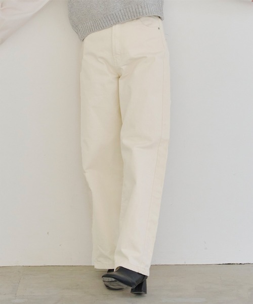 titivate（ティティベイト）の「セミワイドデニムパンツ（デニムパンツ・レディース・インディゴブルー/ブラック/アイボリー/ライトブルー・M）」の6枚目の写真