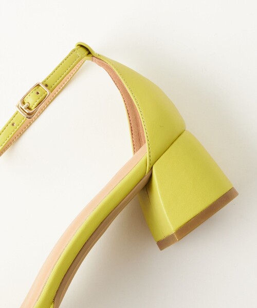 VIP価格＊パッド入りキルティングレザーサンダル グリーン セール】チャンキーパテッドサンダル（4.5cmヒール）（サンダル