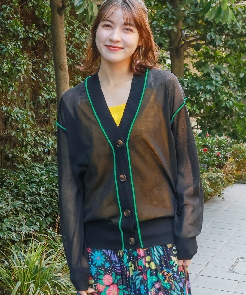 チチカカ（チチカカ）の「カラーリンキングシアーカーディガン（カーディガン/ボレロ・レディース・ベージュ/ブラック/ブルー・FREE）」の5枚目の写真