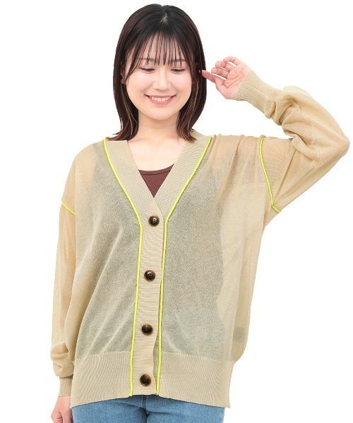 チチカカ（チチカカ）の「カラーリンキングシアーカーディガン（カーディガン/ボレロ・レディース・ベージュ/ブラック/ブルー・FREE）」の11枚目の写真