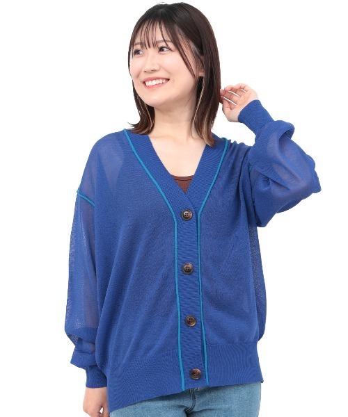 チチカカ（チチカカ）の「カラーリンキングシアーカーディガン（カーディガン/ボレロ・レディース・ベージュ/ブラック/ブルー・FREE）」の12枚目の写真