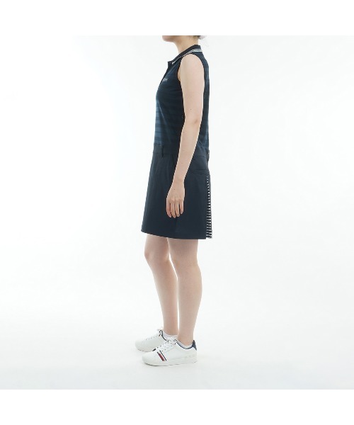 トミー ヒルフィガー ゴルフ　  GOLF　ストレッチ ノースリーブ コンビシャツワンピース　レディス セール】ﾉｰｽﾘｰﾌﾞ ｺﾝﾋﾞｼｬﾂﾜﾝﾋﾟｰｽ（ワンピース）｜TOMMY HILFIGER GOLF