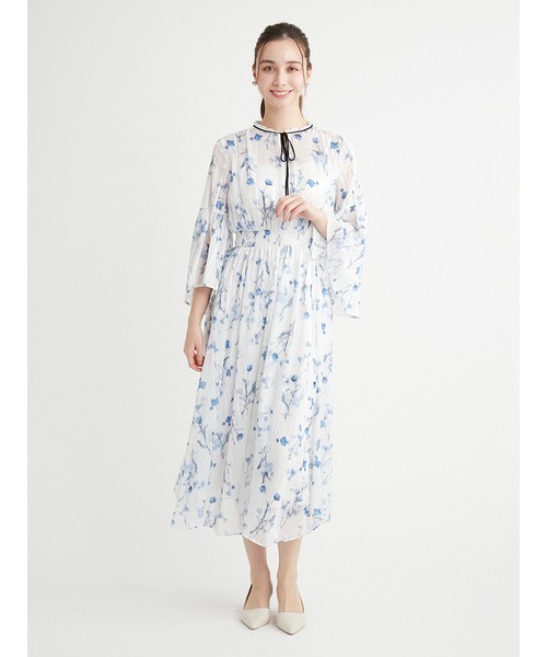 celford フラワープリント ロングドレス サイズ38 CELFORD（セルフォード）の「ラインフラワープリントワンピース