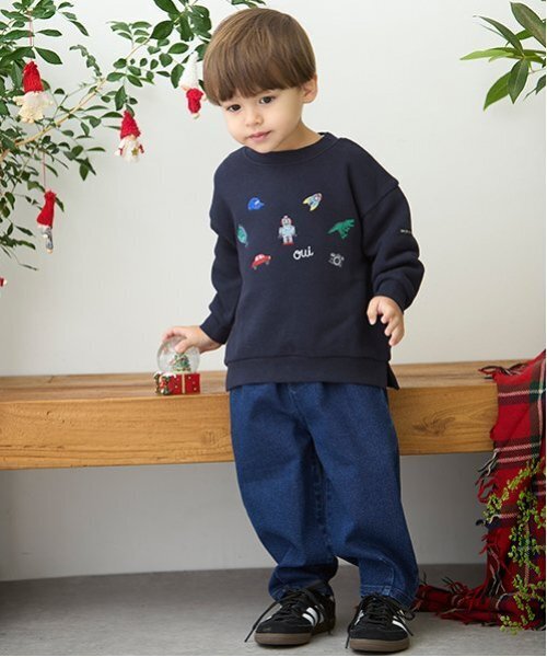 petit main(プティマイン)の「カーブシルエットストレッチパンツ(その他パンツ・キッズ・チャコール/ネイビー/ベージュ・100cm/110cm/80cm/130cm/120cm/90cm)」の1枚目の写真