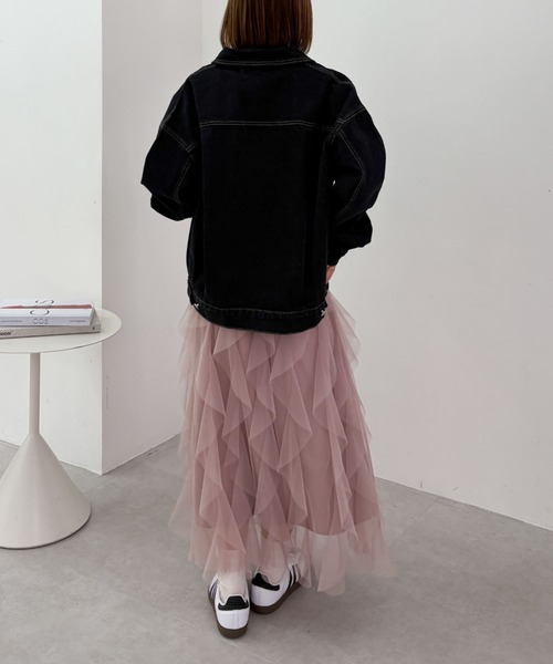 archives（アルシーヴ）の「チュールラッフルスカート（スカート・レディース・ピンク/オフホワイト/ブラック・MEDIUM）」の11枚目の写真