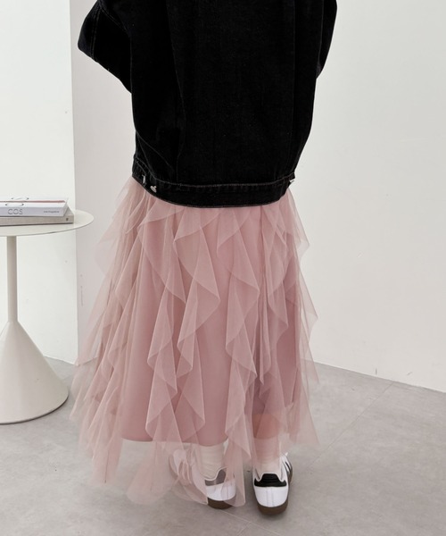 archives（アルシーヴ）の「チュールラッフルスカート（スカート・レディース・ピンク/オフホワイト/ブラック・MEDIUM）」の7枚目の写真